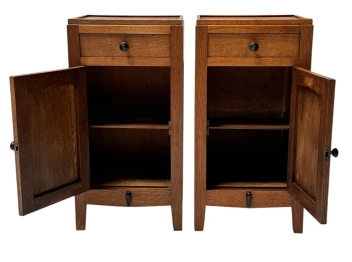 Two Art Deco Amsterdamse School Nightstands or Bedside Tables, 1920s